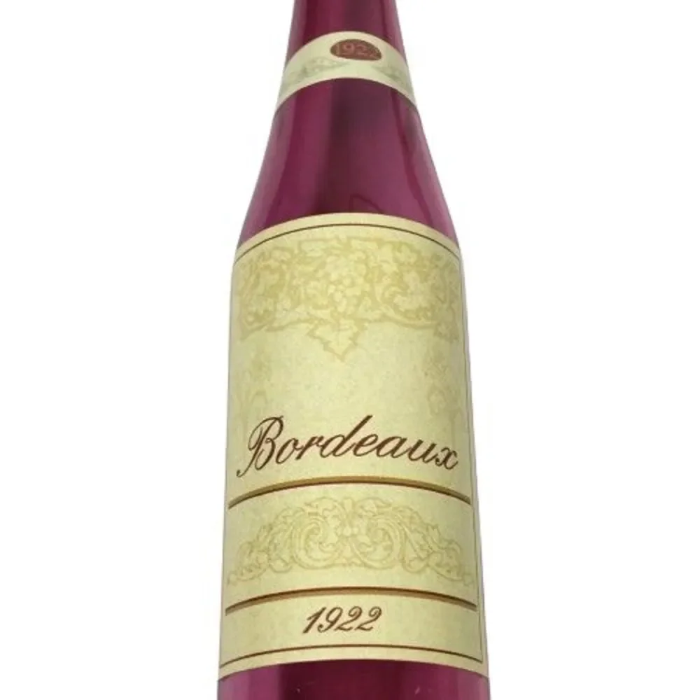 Old World Red Wine Bottle 1922 Bordeaux Glass Christmas Holiday Ornament SCF 6